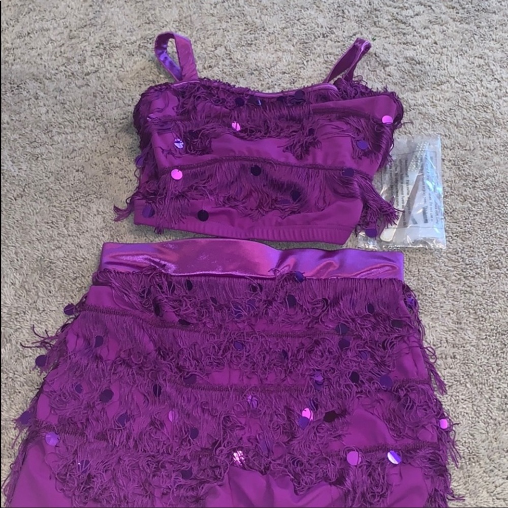Purple Latin Dance Disco dance Halloween Samba 2 piece costume.